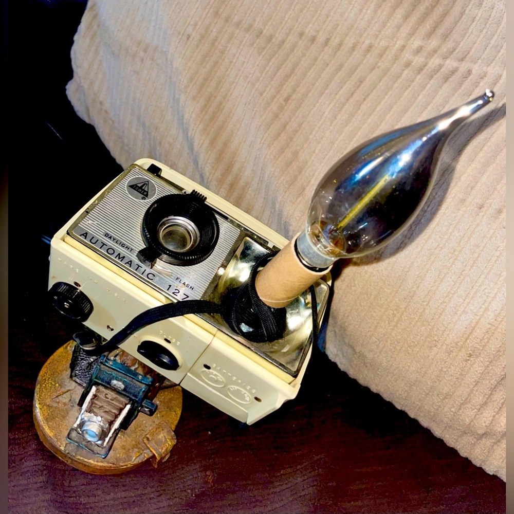 Handmade Lamp made with Vintage Sears Tower Automatic 127 Camera